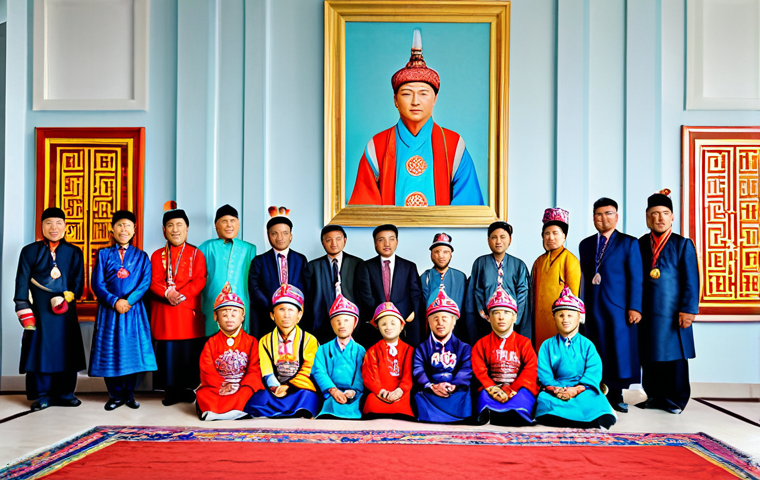 몽골 대사관 위치 및 정보 - **Prompt:** "A friendly staff member at the Mongolian embassy in Dhaka, fully clothed in professiona...