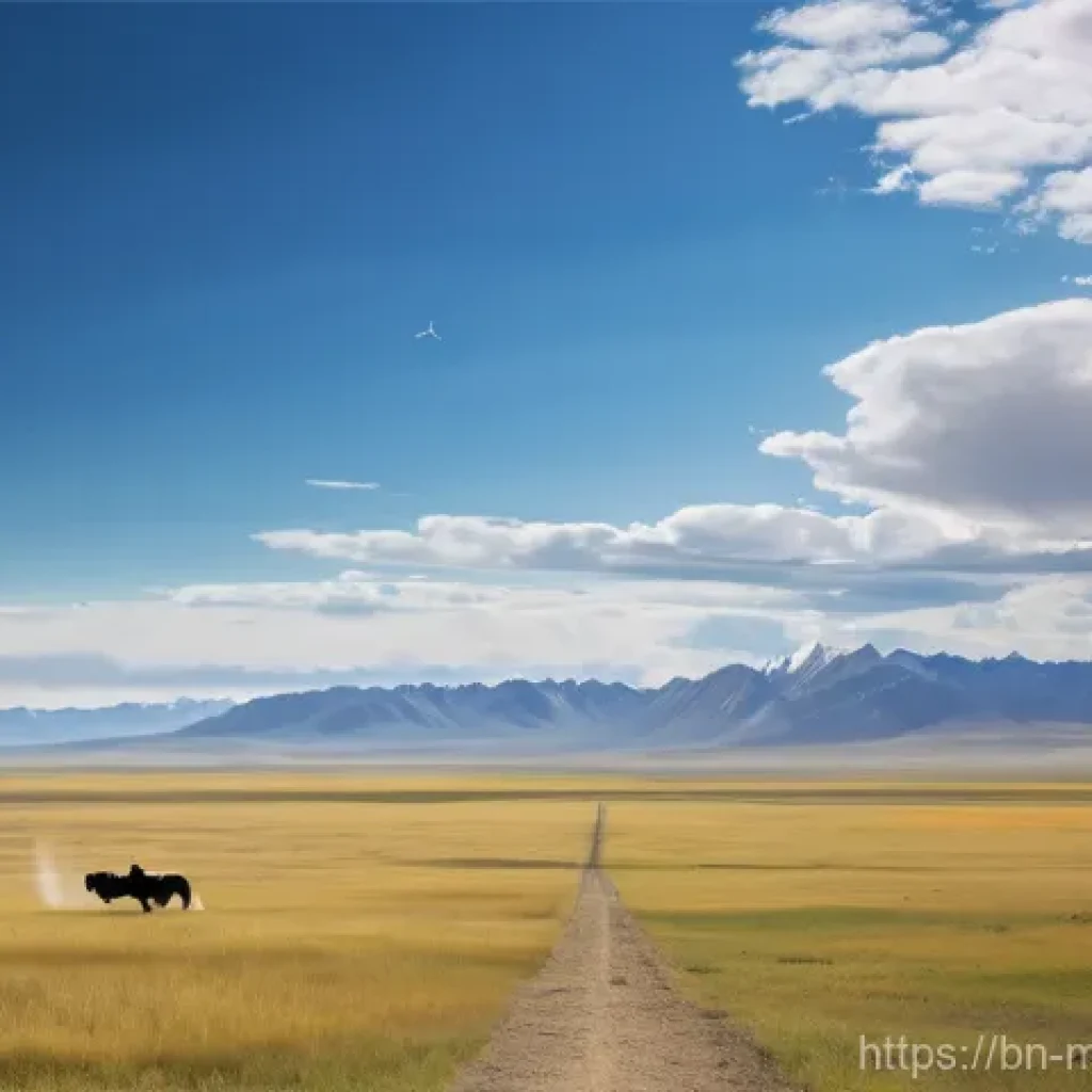 몽골 주요 사건 - **Prompt:** A visually compelling image showcasing Mongolia's "third neighbor policy." In the foregr...